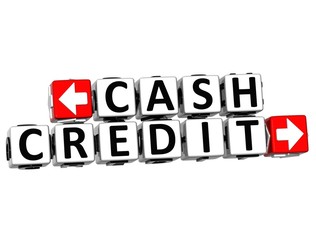 Poster - 3D Cash Credit Button Click Here Block Text