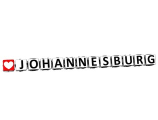 Poster - 3D Love Johannesburg Button Click Here Block Text