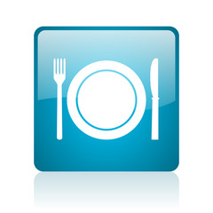 Poster - food blue square web glossy icon