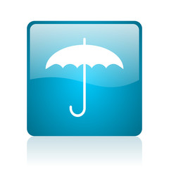 Aufkleber - umbrella blue square web glossy icon