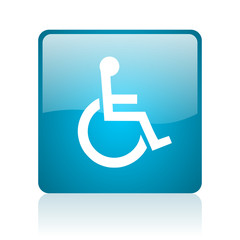 Poster - accessibility blue square web glossy icon
