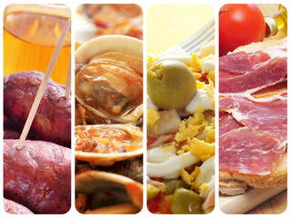 Poster - spanish tapas and dishes collage