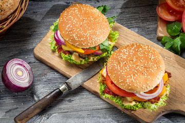 Two tasty homemade burgers