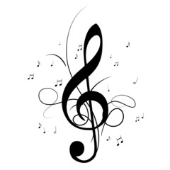 Autocollant - Hintergrund Musik Noten Notenschlüssel