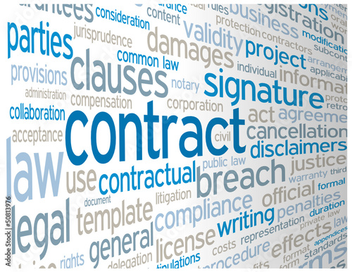 Nowoczesny obraz na płótnie CONTRACT Tag Cloud (agreement terms and conditions signature)