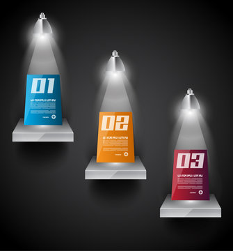 Infographic design template with paper tags