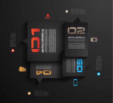 Infographic design template with paper tags