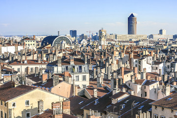  vue des toits de Lyon de la croix rousse