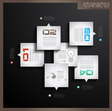 Infographic design template with paper tags