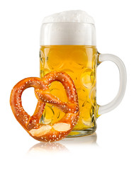 oktoberfest beer with pretzel