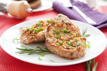 Poster - grilled chops with green onion crumbs