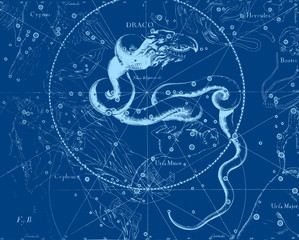 Canvas Print - constellation vintage map
