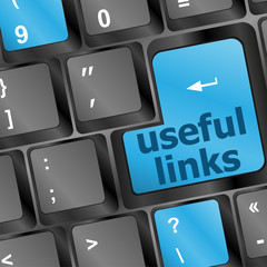 Aufkleber - useful links keyboard button - business concept