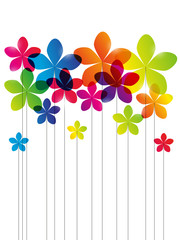 Wall Mural - Rainbow flowers