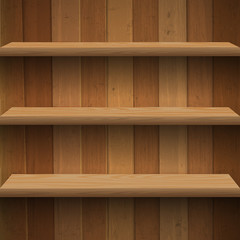 Wall Mural - Wooden shelves
