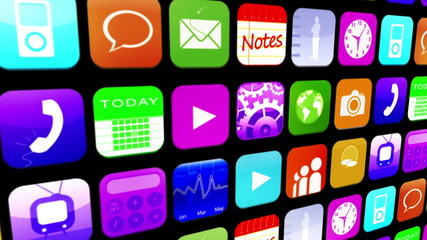 Poster - Mosaic wall of application icons