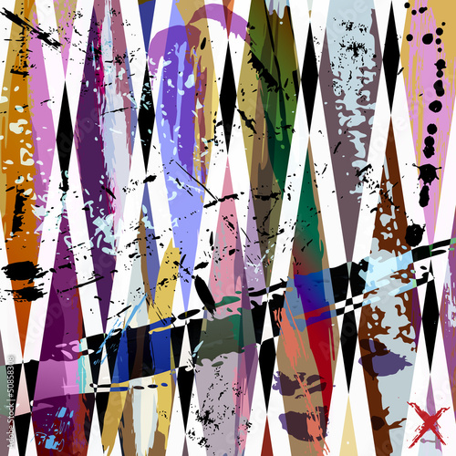 Naklejka na drzwi abstract background, with strokes, splashes and geometric lines