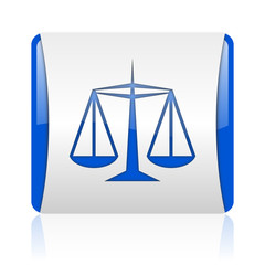 Leinwandbilder - justice blue square web glossy icon