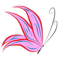 Abstract Pink Butterfly