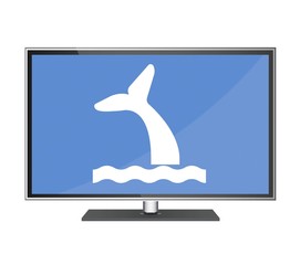 Canvas Print - Baleine dans un écran de télévision