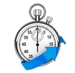 Poster - Stopwatch with blue arrow