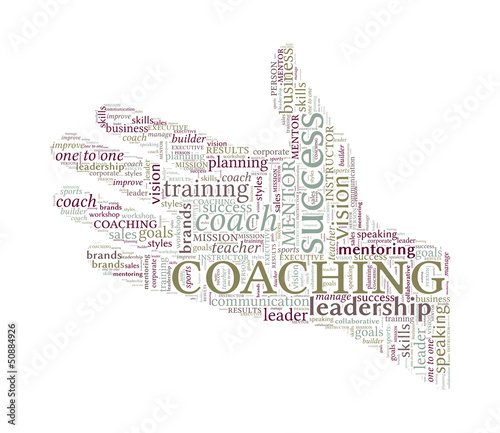 Naklejka na kafelki Helping Hand Vector Word Cloud - Coaching Concept