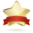 goldener Stern mit rotem Banner