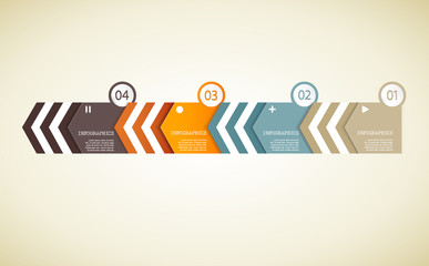 Wall Mural - Four colored paper triangles with place for your own text.