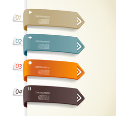 Wall Mural - Four colored paper stripes with place for your own text.