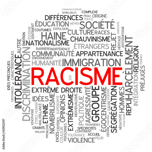 Nuage de Tags "RACISME" (paix liberté égalité fraternité idées) Vecteur