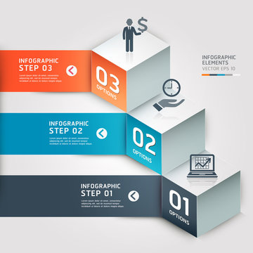 Modern Business step options. Vector illustration.