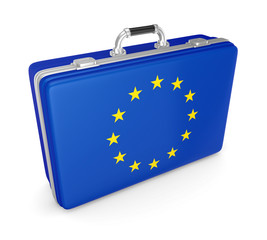 Sticker - Suitcase with flag of EU.