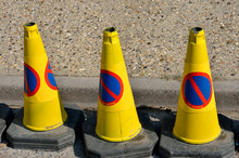 Three No Parking Cones