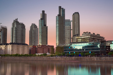 Fototapete - Buenos Aires, Puerto Madero at dusk