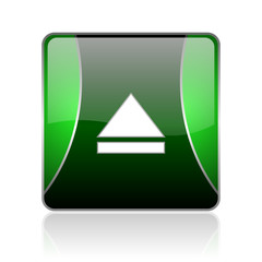 network black and green square web glossy icon