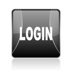 Aufkleber - login black square web glossy icon