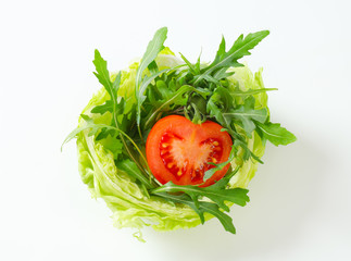 Poster - Rocket salad in lettuce bowl