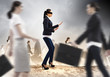 © Sergey Nivens - Businesswoman in blindfold among group of people