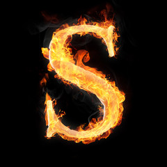 Fototapete - Burning objects and objects on fire background