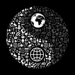 Wall Mural - social media yin-yang symbol