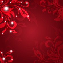 Abstract Vector Background With Red Petals