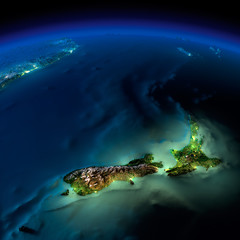 Wall Mural - night earth. pacific - new zealand