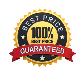 Wall Mural - Best Price Guaranteed Label with Gold Badge Sign