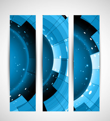 Wall Mural - Abstract vertical header blue mosaic vector design