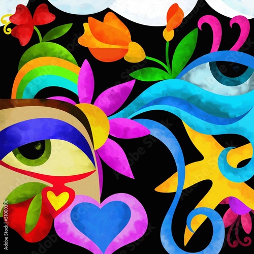 abstrakcyjne-kolorowe-oczy-i-kwiaty
