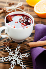 Wall Mural - traditional winter hot drink of wine, mulled wine