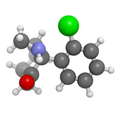 Wall Mural - Ketamine anaesthetic drug, molecular model