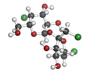 Sticker - Sucralose artificial sweetener, molecular model