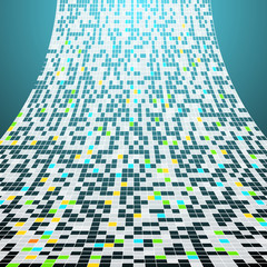 Poster - Abstract blue tile background