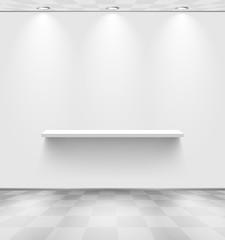 Poster - White room with shelf